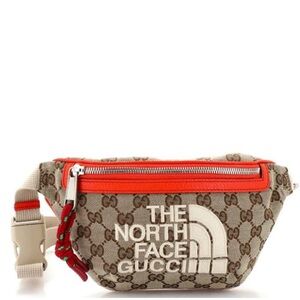 Gucci x The North Face Zip Belt Bag GG Canvas with Leather Brown
